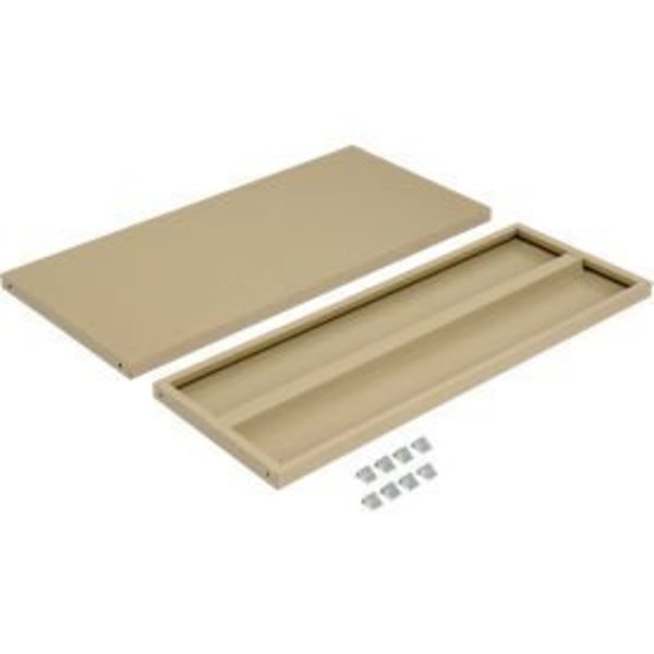 Global Equipment Shelves For 36"Wx24"D Storage Cabinet, Tan, 2 Pack 493314TN